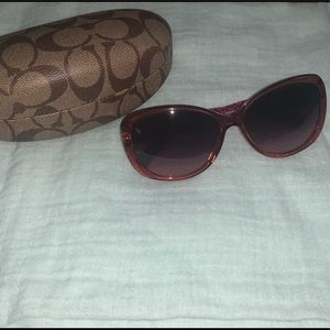 COACH Keri Sunglasses Burgundy w/ Signature case